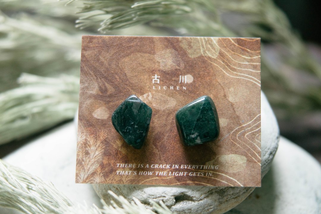 CRACK | 矿物系耳环 |  EARRINGS - 耳环/耳夹 - 玉石 蓝色