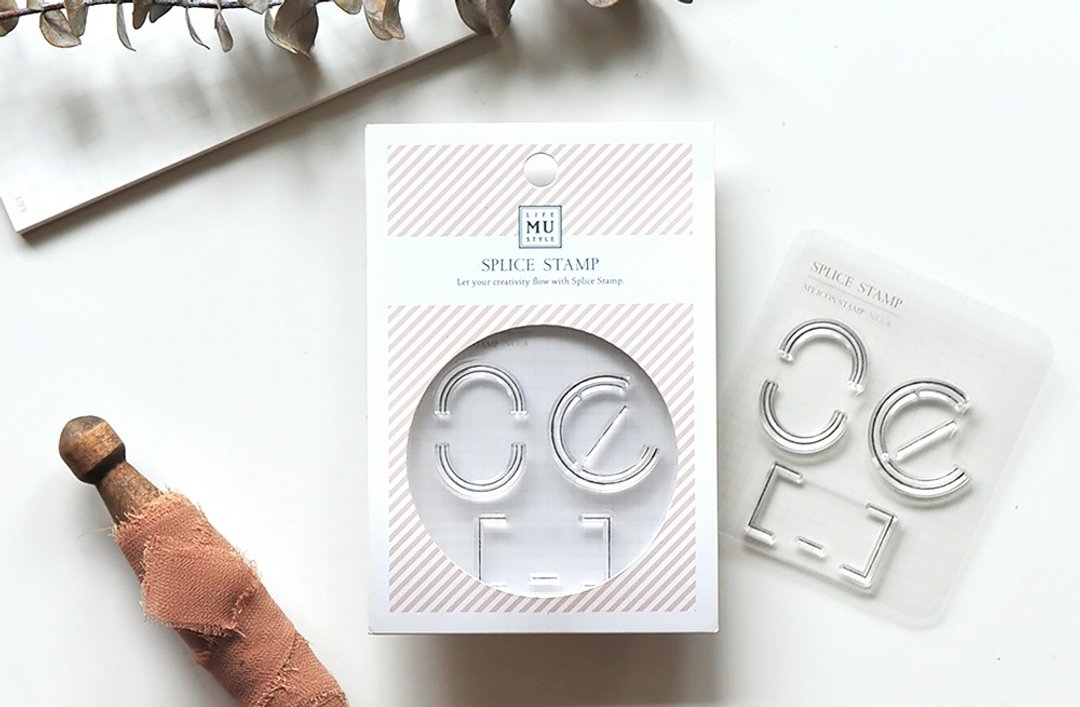 【My Icon Stamp】no.08-拼贴边框 | 拼贴印章 水晶印章  边框章 - 印章/印台 - 硅胶 透明