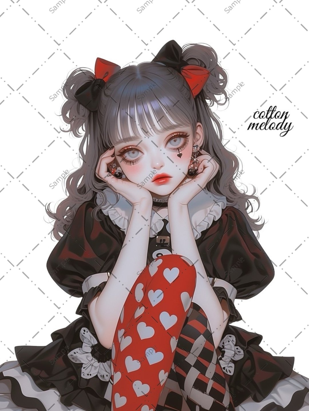 original sticker no.1252 人物贴纸 原创贴纸 人物贴纸 女孩贴纸 原创人物贴纸 - 贴纸 - 纸 