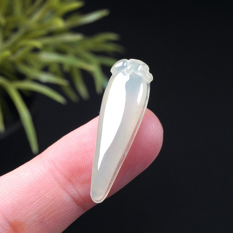 【福挂】冰种翡翠福瓜项链 | 裸石 | 天然缅甸玉翡翠A货 | 送礼 - 吊饰 - 宝石 黄色