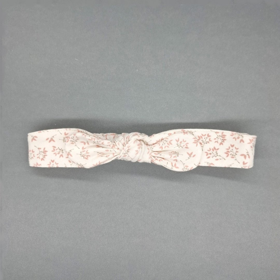 【Deux Filles有机棉】婴儿童发带 粉枝叶 - 婴儿帽/发带 - 棉 
