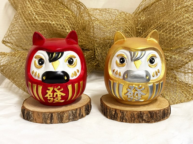 【马上发陶瓷存钱筒】红、金二入组 台湾制造 - 储蓄罐 - 陶 金色