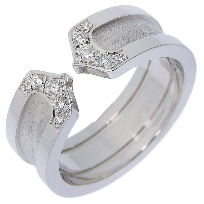 [日本直送] 卡地亚 C2 尺寸 10 戒指，K18WG x 钻石，约 7.7g，女款 [二手] - 戒指 - 贵金属 银色