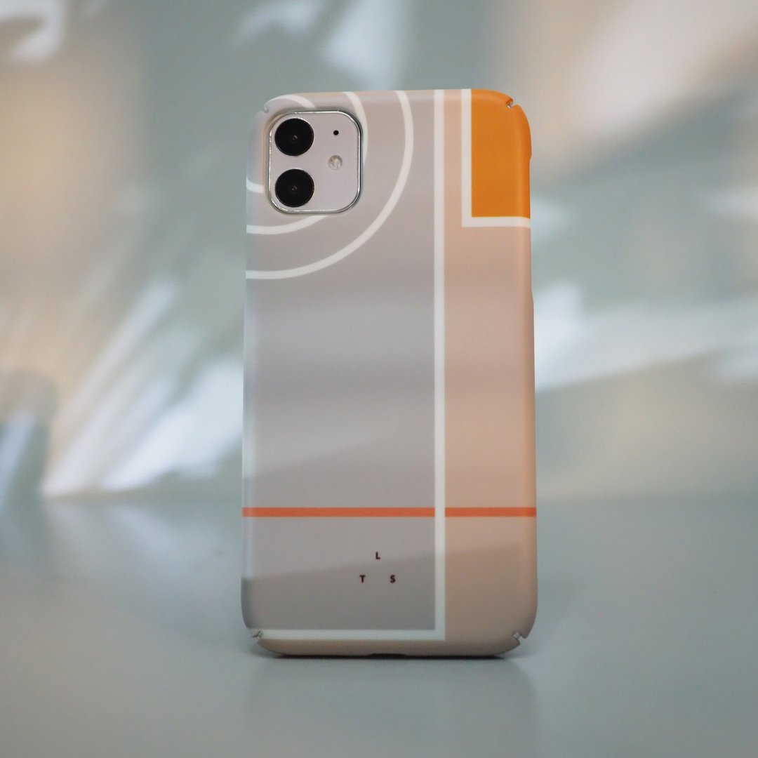 免费刻字 | 几何简约缐条撞色灰卡其色 OA Phone case 定制手机壳 - 手机壳/手机套 - 塑料 灰色