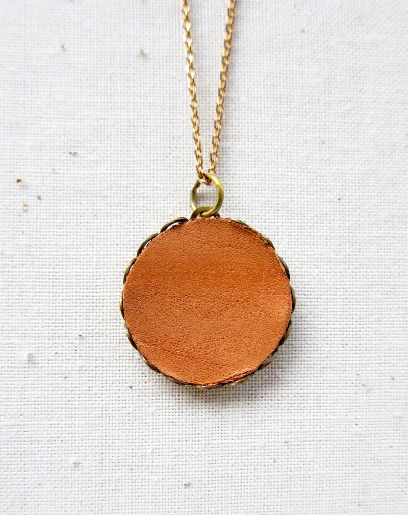 牛皮项链（圆） - 项链 - 真皮 咖啡色