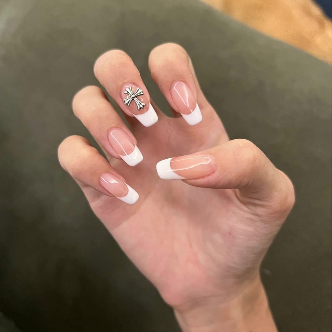 Customized Fake / Press-On-Nails - French Tip - 其他 - 塑料 