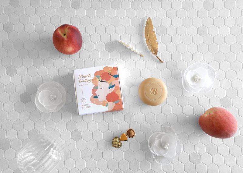 蜜桃胶原蛋白乳霜皂 80 g - 肥皂/手工皂 - 其他材质 黄色