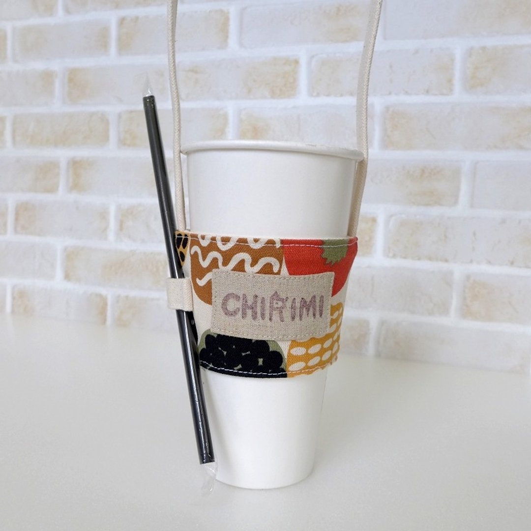 环保饮料提袋-红叶子 - 随行杯提袋/水壶袋 - 棉 