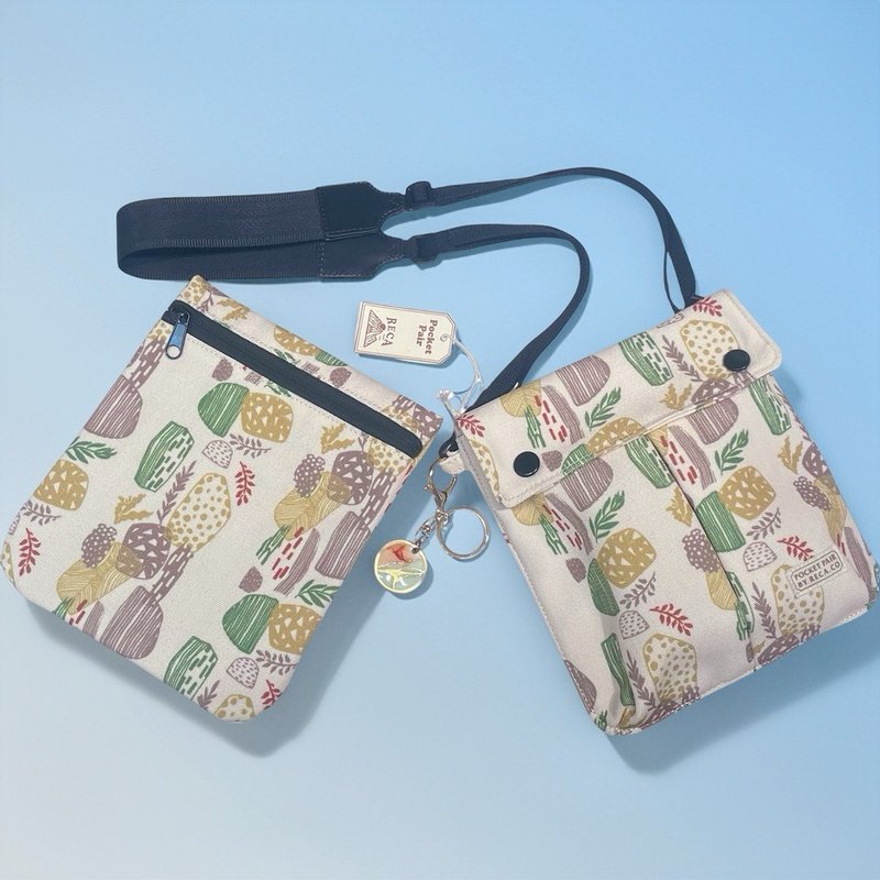 RECA 磁铁多用包Pocket Pair  - Blossom Pocket 2 印花款可选 - 侧背包/斜挎包 - 棉．麻 