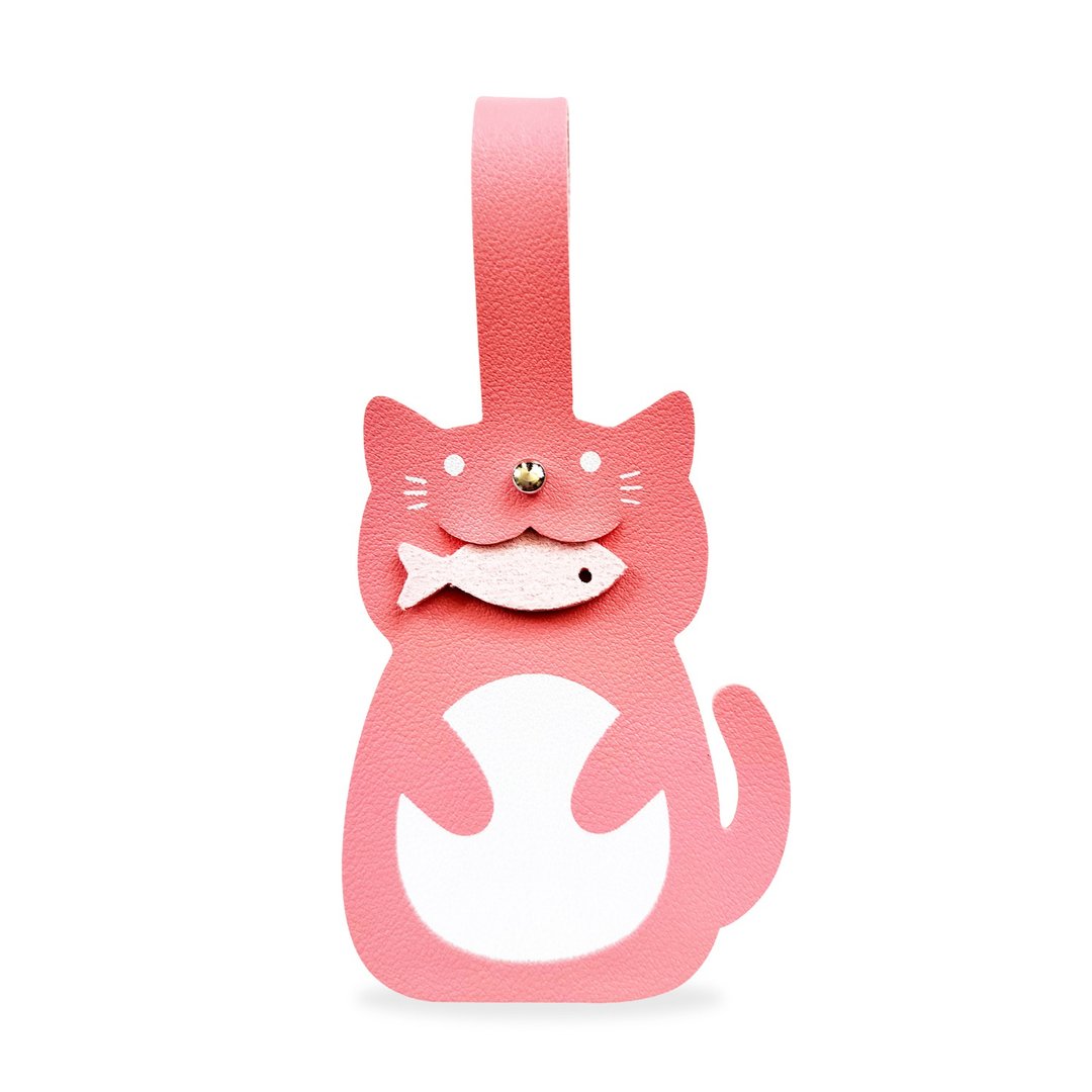 Worpi 猫咪造型行李吊牌 樱花粉 - 行李吊牌 - 人造皮革 粉红色