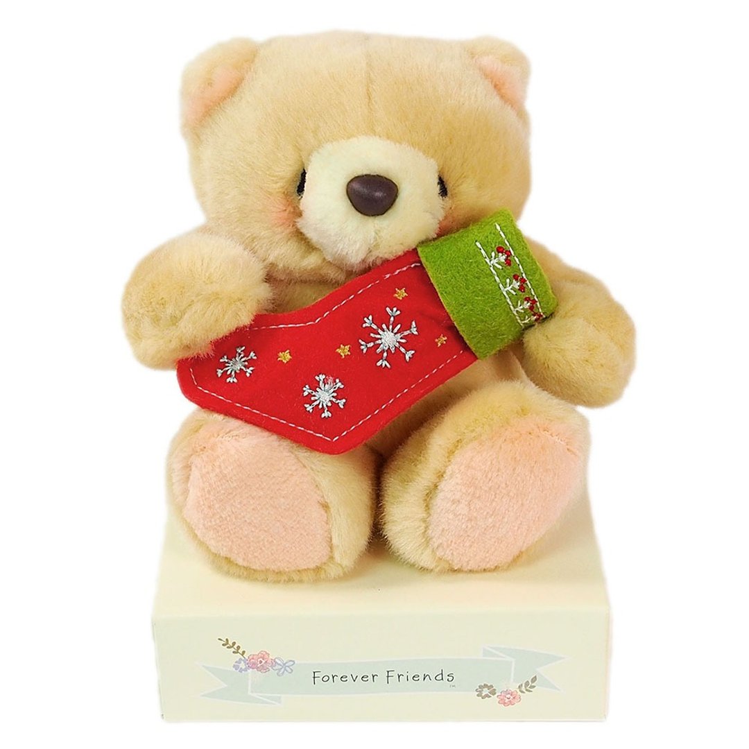 4.5寸 圣诞袜绒毛熊【Hallmark-ForeverFriends 圣诞节系列】 - 玩偶/公仔 - 其他材质 金色