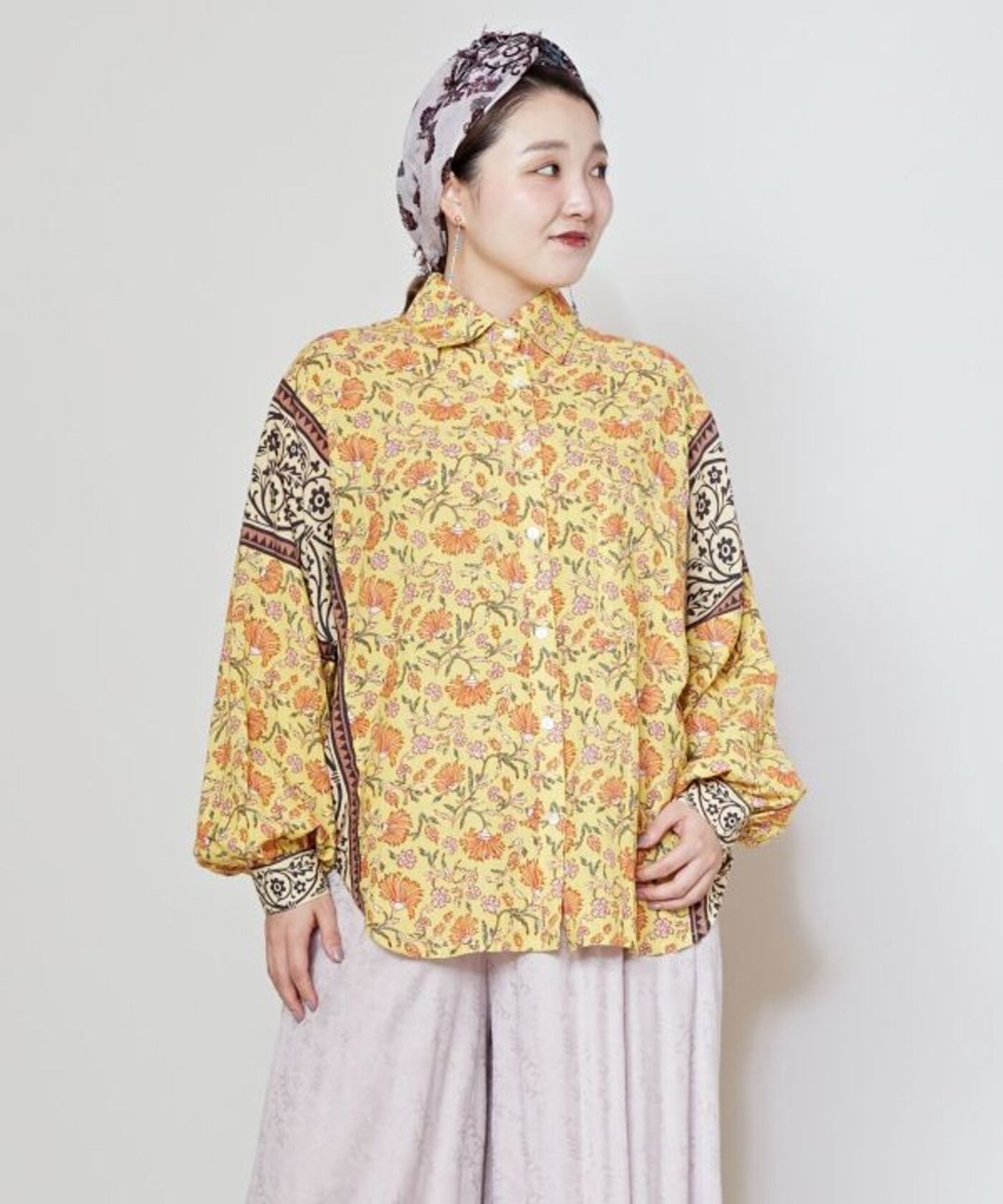 【热门预购】漫步午后花卉花影版画印花衬衫(4色) IKH-5108 - 女装衬衫 - 棉．麻 