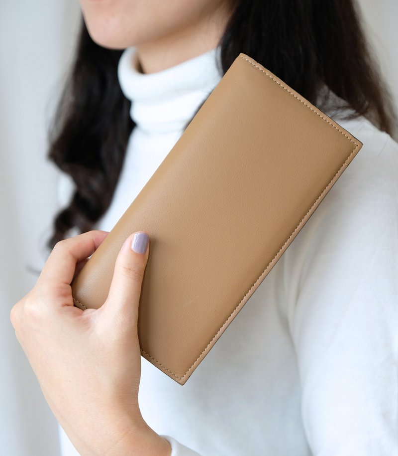 Adel Long wallet (Light Brown) - 皮夹/钱包 - 真皮 咖啡色