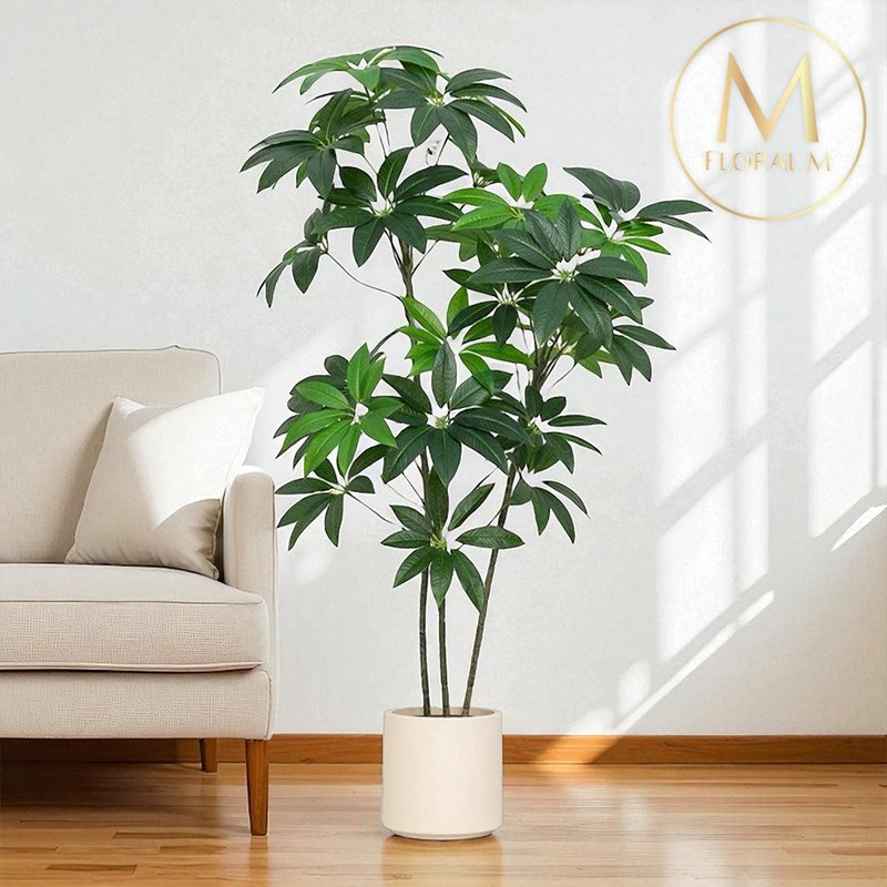 财源滚滚四季发财树1.7米室内大型仿真植栽(赠送花盆) - 摆饰 - 塑料 绿色