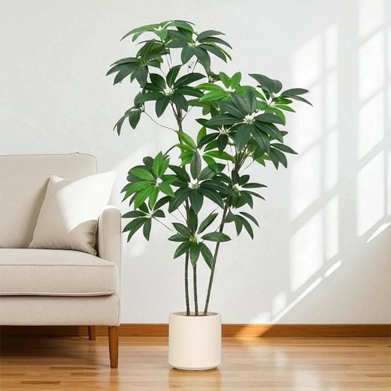 财源滚滚四季发财树 1.7 米室内大型仿真植栽 (赠送花盆) - 摆饰 - 塑料 绿色