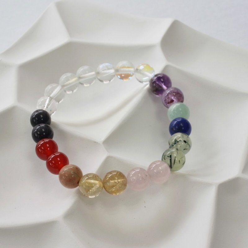B101七轮调和手串/紫晶/白晶/粉晶/天然晶石/能量石/原生态 - 手链/手环 - 水晶 多色