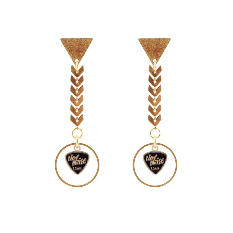 NEW NOISE 音乐饰品实验所-桂冠叶耳环Laurel crown earrings - 耳环/耳夹 - 其他金属 金色