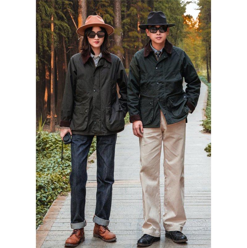 油蜡布复古猎装外套 鼠尾草绿 防泼水 灯芯绒 工装夹克 Ashby - 男装外套 - 棉．麻 绿色