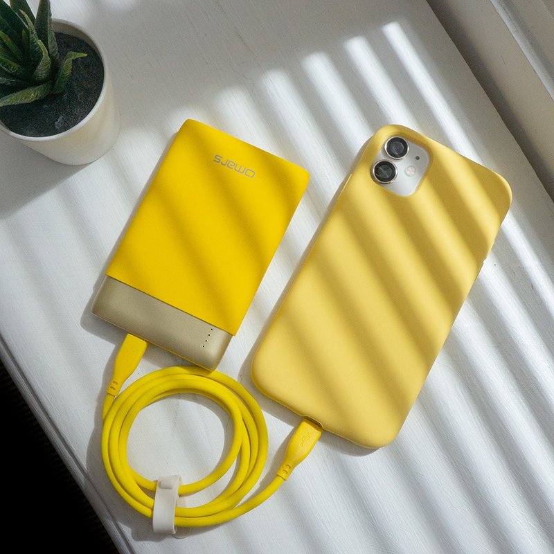 omars炫彩系行动电源+硅胶快速输充电线Type C to Lightning (黄) - 充电宝/传输线 - 塑料 黄色