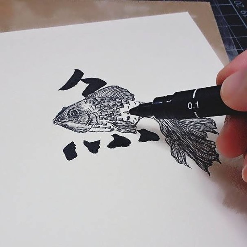 定制手写手绘图字设计卡 - 卡片/明信片 - 纸 多色