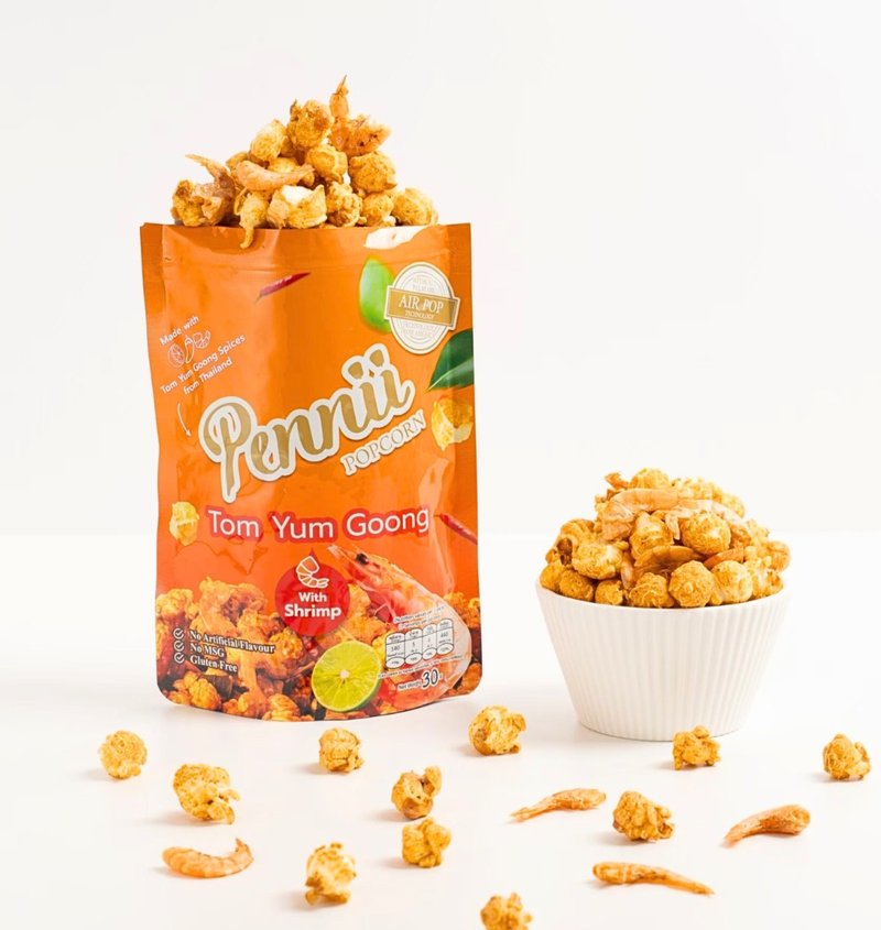 Pennii Premium 泰式冬阴功爆谷 30g (含虾干、辣椒干) - 零食/点心 - 塑料 橘色