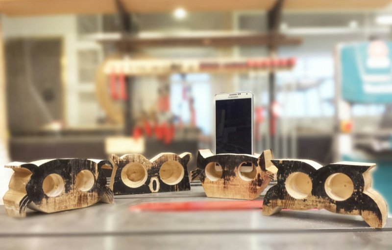 动物电话免提座(一套) - 木工/竹艺/纸艺 - 木头 橘色