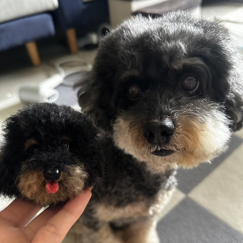 羊毛毡 狗狗头部【定制专区】吊饰 钥匙圈 毛孩 - 吊饰 - 羊毛 白色