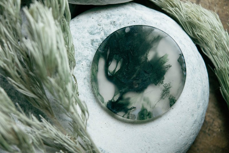 LICHEN 矿石系列-苔藓玛瑙 Moss Agate - 摆饰 - 玉石 绿色