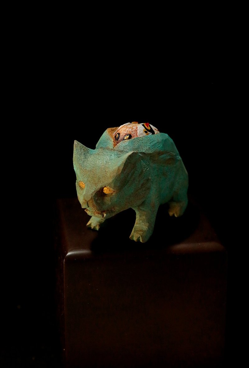 青铜神兽/木雕/木雕/雕刻 - 玩偶/公仔 - 木头 