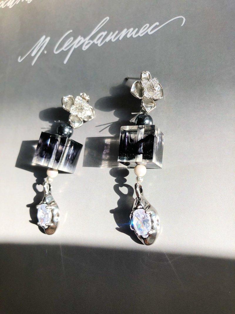 原创水墨风耳环 - 耳环/耳夹 - 其他材质 灰色