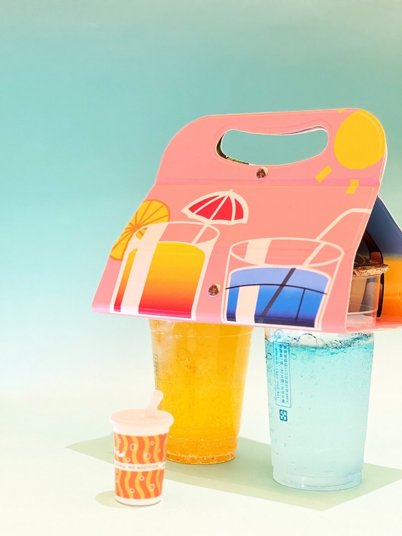 海滩鸡尾酒咖啡提袋/可折叠收纳/饮料提袋/饮料杯袋/提袋/杯袋 - 随行杯提袋/水壶袋 - 其他材质 多色