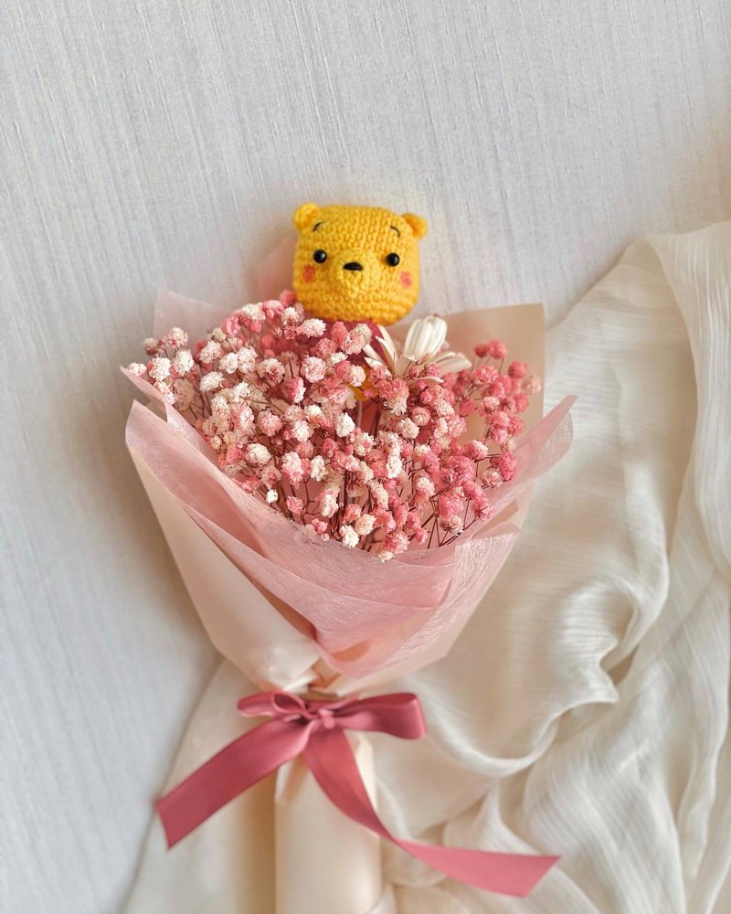 小熊维尼与满天星永生花/干燥花 - 干燥花/捧花 - 植物．花 