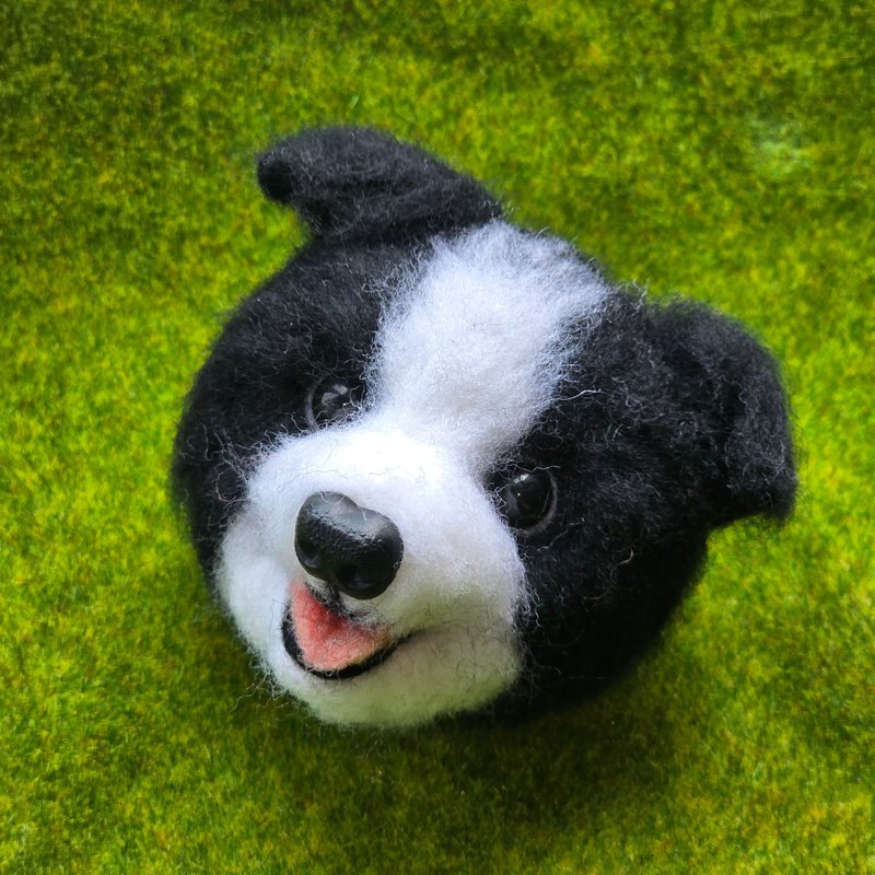 羊毛毡 边境牧羊犬 边牧宝宝吊饰 钥匙圈(含压克力球) - 钥匙链/钥匙包 - 羊毛 黑色