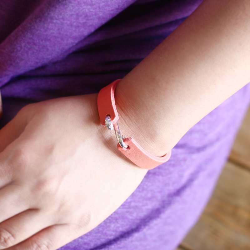 蛇钩皮革女士手链 - 手链/手环 - 真皮 灰色