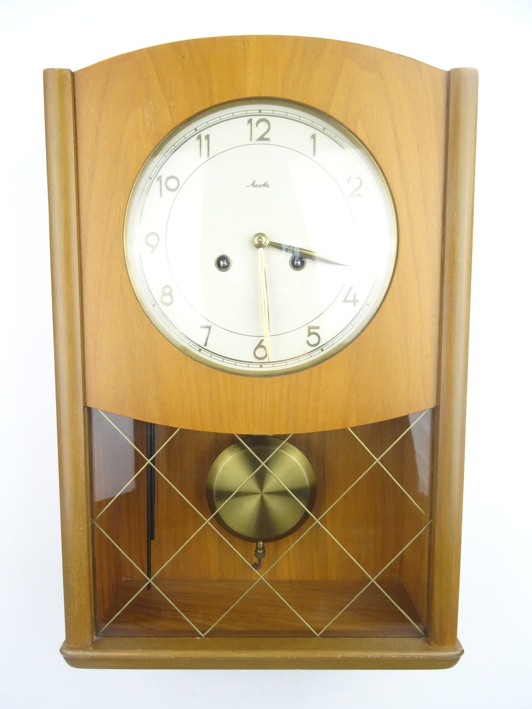 HAID German Vintage Antique Design Mid Century 8 day Retro Wall Clock - 时钟/闹钟 - 木头 咖啡色
