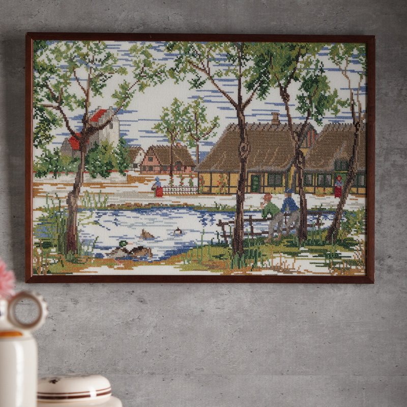 1970's荷兰乡村风景刺绣挂画 - 海报/装饰画/版画 - 绣线 多色