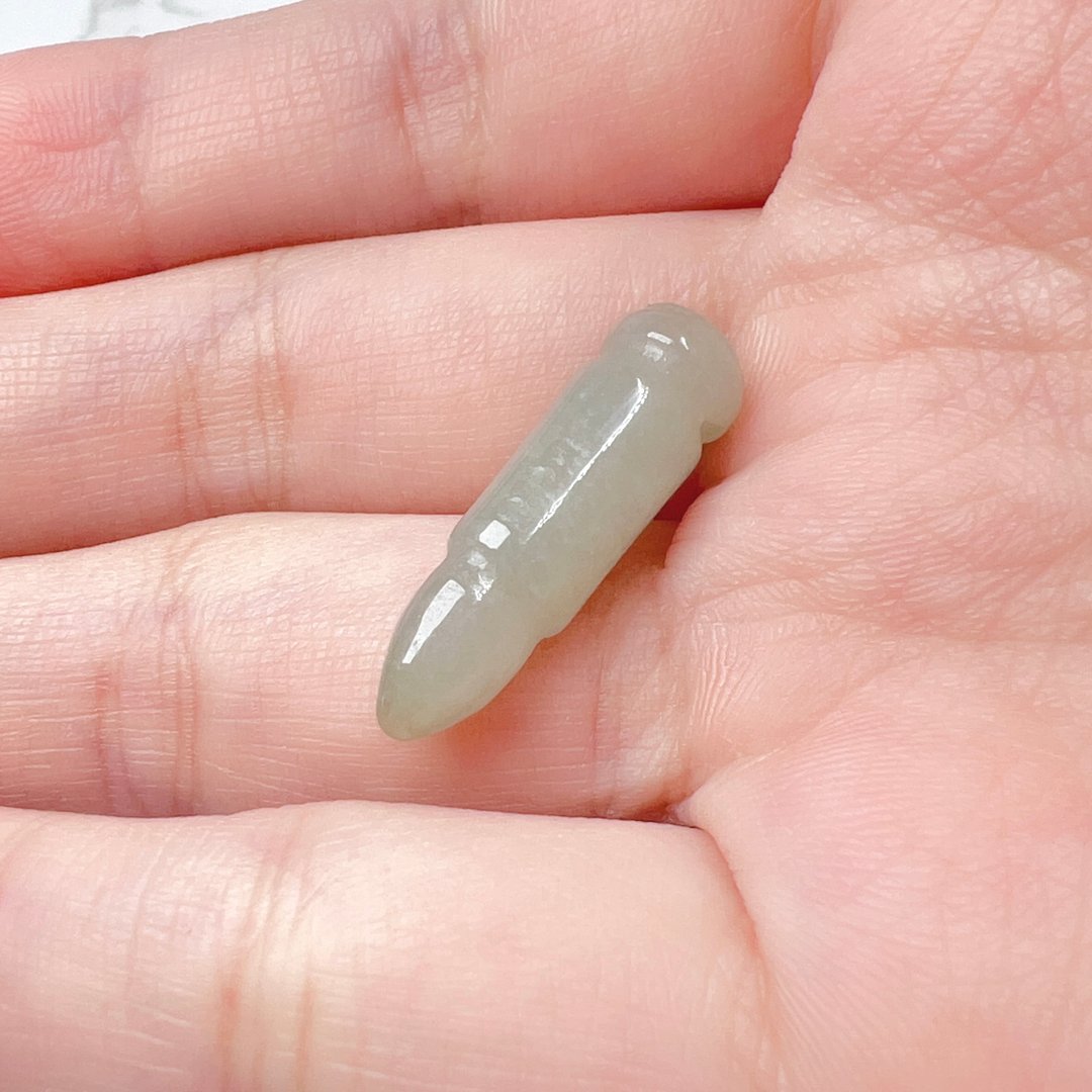 【考试顺利】冰种翡翠文昌笔项链 | 天然缅甸玉A货翡翠 | 送礼 - 项链 - 玉石 绿色