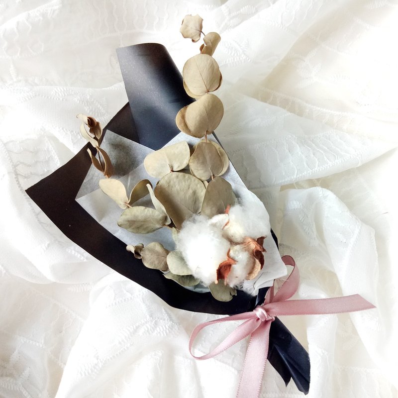 干燥花束 棉花 尤加利叶 迷你花束 情人节/教师节/生日庆生/母亲节/毕业礼物 - 植栽/盆栽 - 植物．花 多色