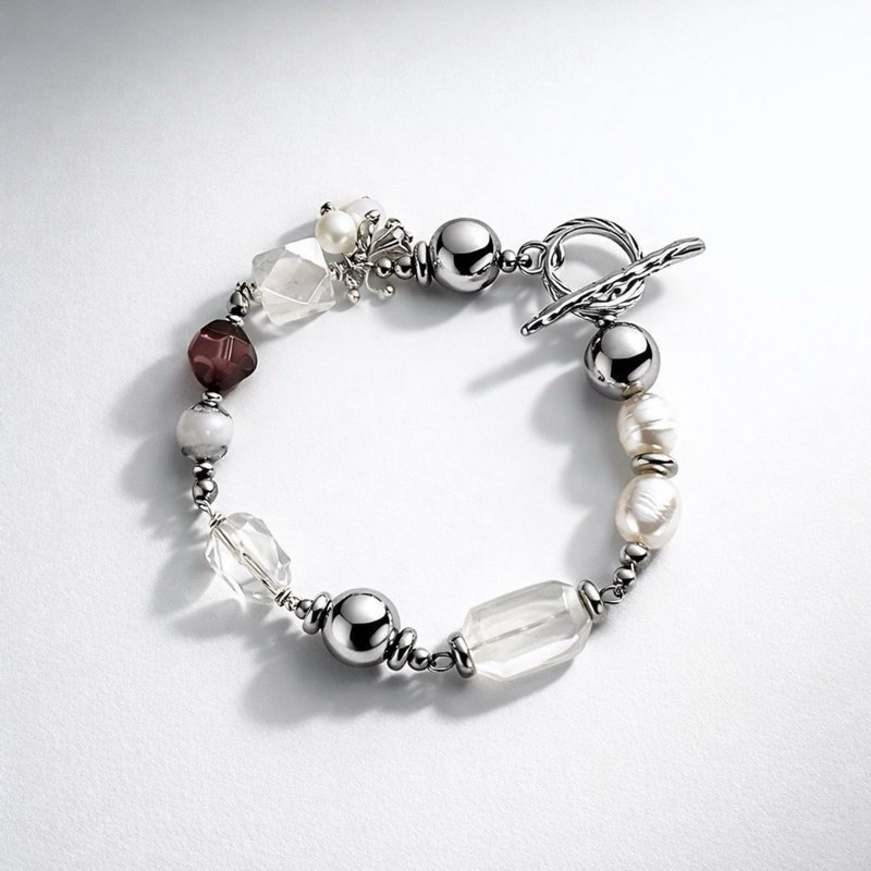 月光迷情 Moonlight Infatuation 原创手链 蓝月光 白水晶 钛钢 - 手链/手环 - 其他材质 透明