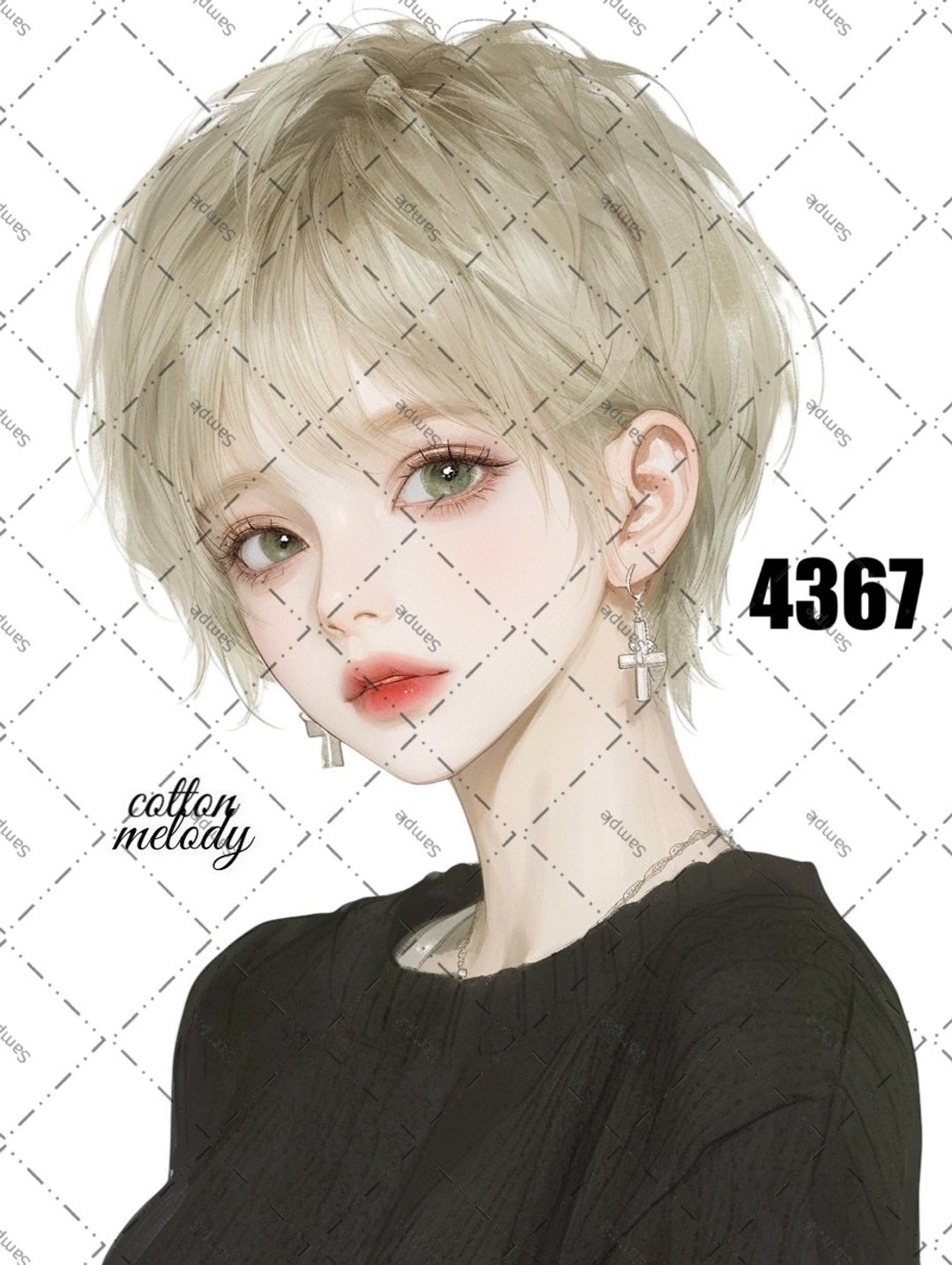 original sticker no.4367 人物贴纸 原创贴纸 原创人物贴纸 装饰贴纸 cotton melody - 贴纸 - 纸 