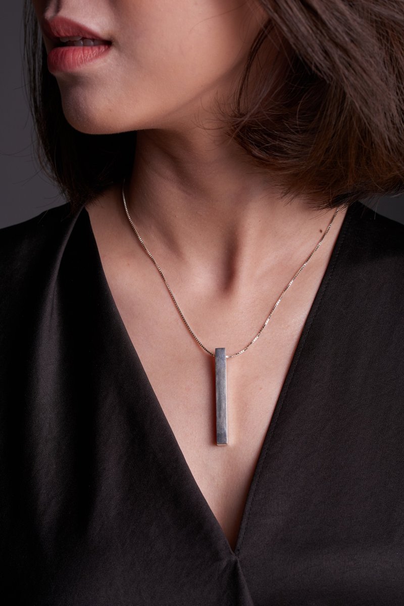 长方体925银项链No. 05 - 项链 - 银 银色