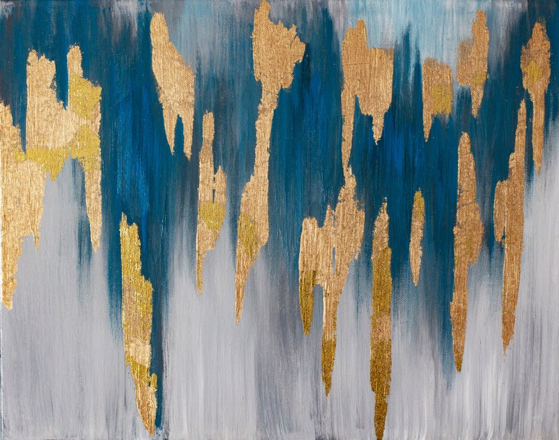 Abstract Art. Acrylic. Ethnic pattern. Asia. Ethno. Painting on canvas. Original - 海报/装饰画/版画 - 压克力 蓝色