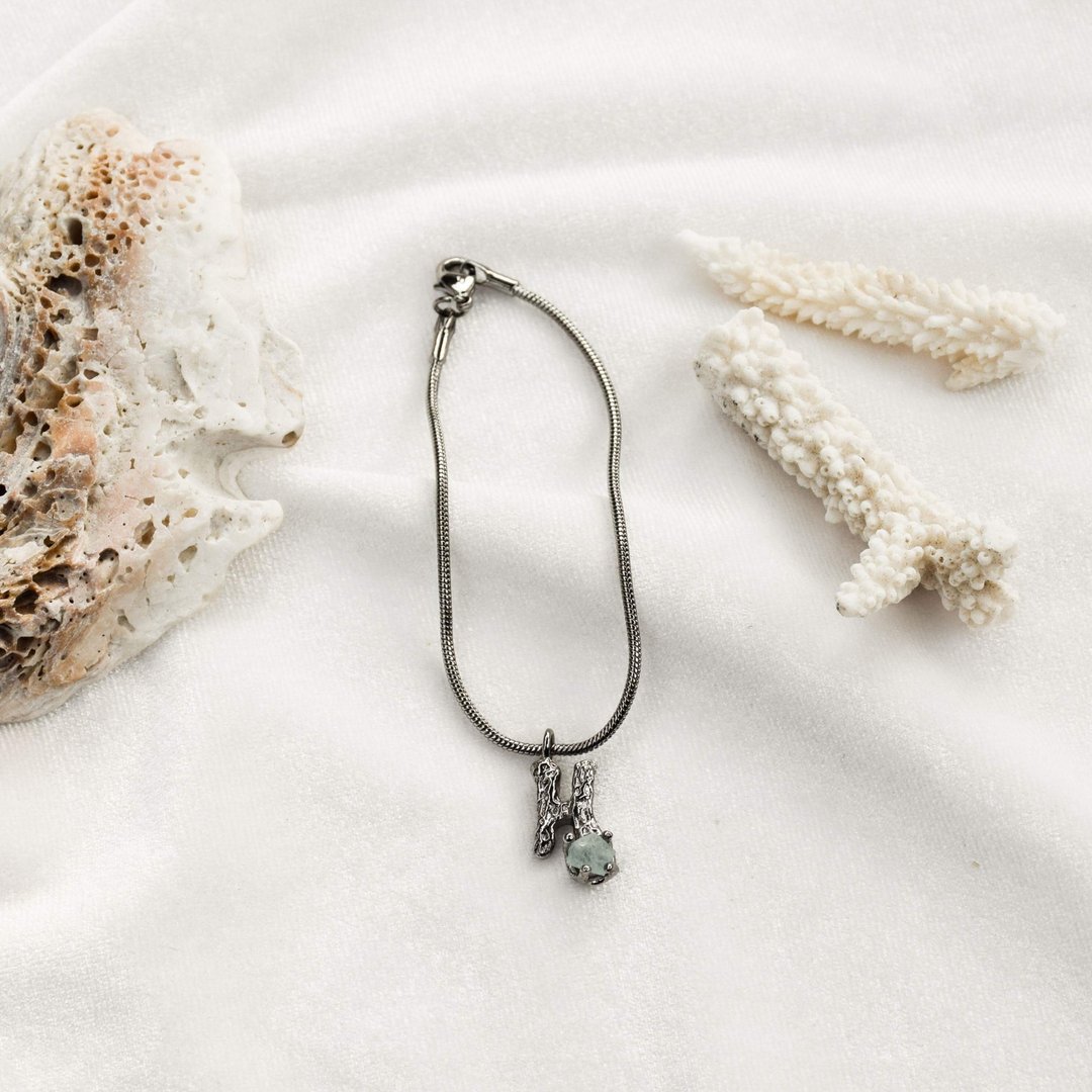 Alphabet bracelet H letter - 手链/手环 - 铜/黄铜 