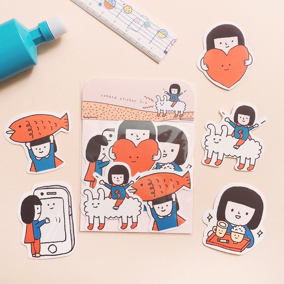 右手超人中贴纸 / 3-4 / 冒险 - 贴纸 - 纸 红色