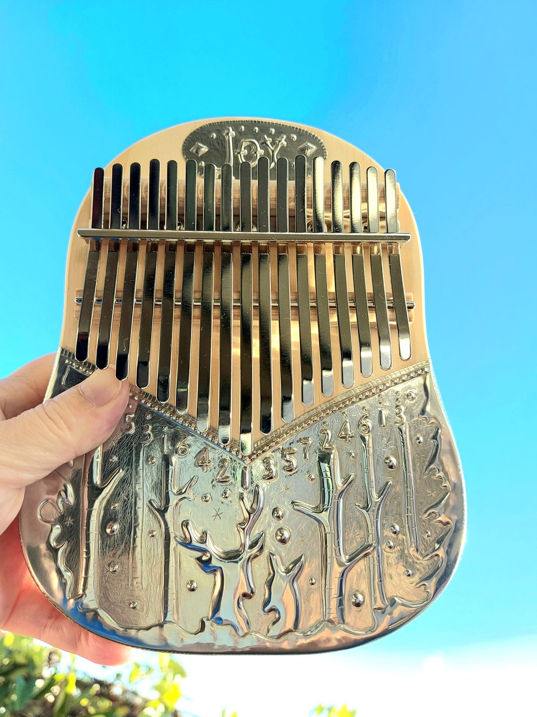 【在线锡雕体验】麋鹿森林 锡雕拇指琴(Kalimba) 圣诞节礼物 - 吉他/乐器 - 其他金属 