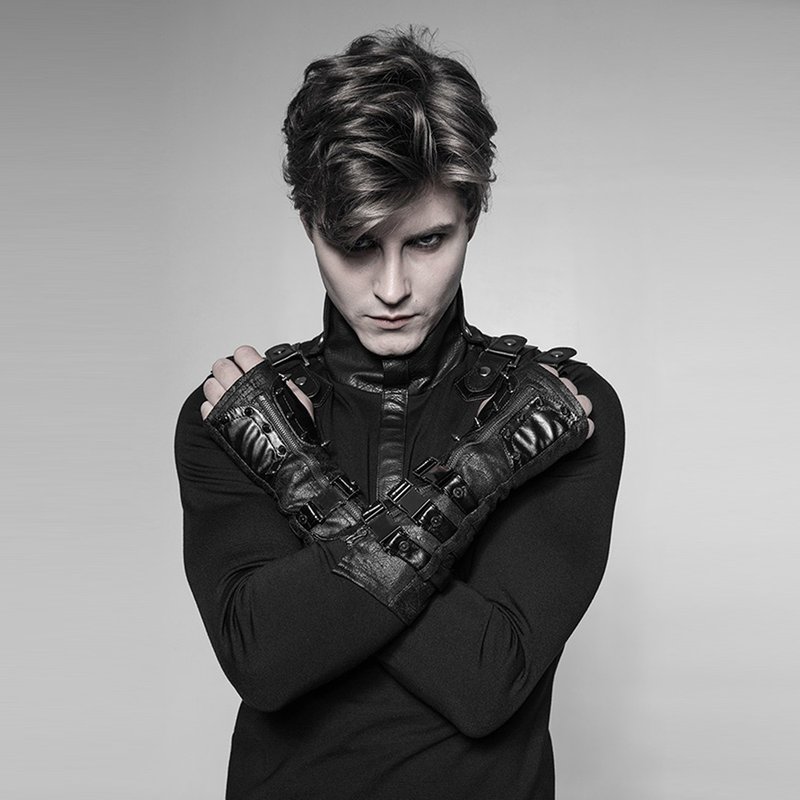 赛博庞克冥王金属针织手套 - 手套 - 其他材质 黑色