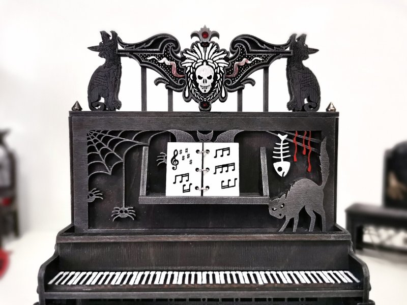 Piano - Exclusive Haunted Dollhouse furniture - 玩偶/公仔 - 木头 黑色