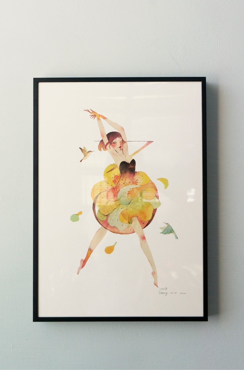 限量复制挂画【忆起你的原始灵魂】3号 花朵 (含框) - 海报/装饰画/版画 - 纸 橘色