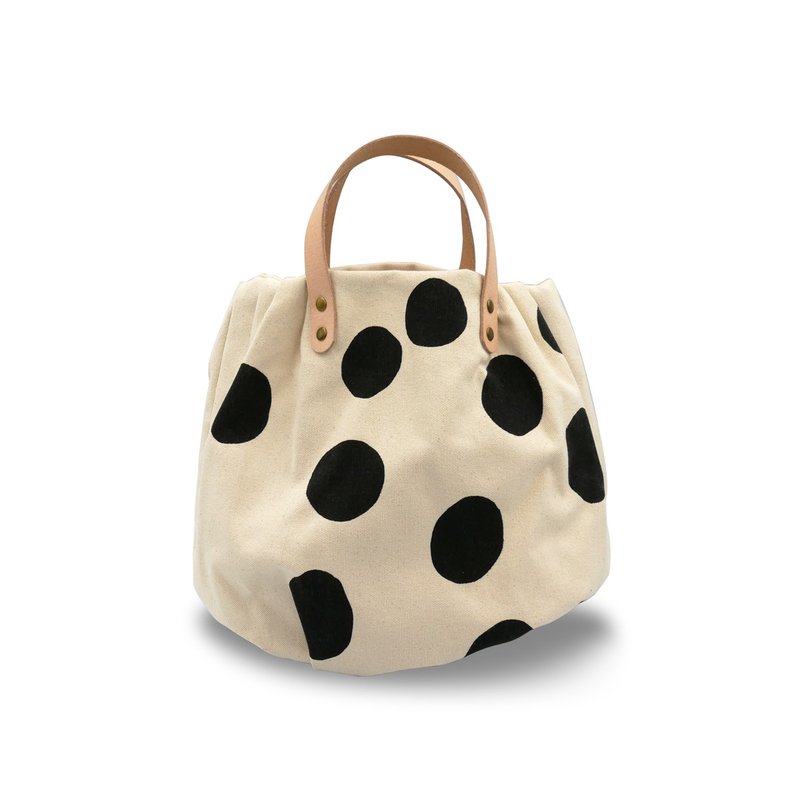 Handmade Bag Pumpkin Shape (Black) - 手提包/手提袋 - 棉．麻 黑色