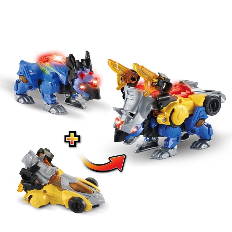 Vtech　声光变形恐龙合体组-三角龙-迪诺斯 - 玩具/玩偶 - 塑料 